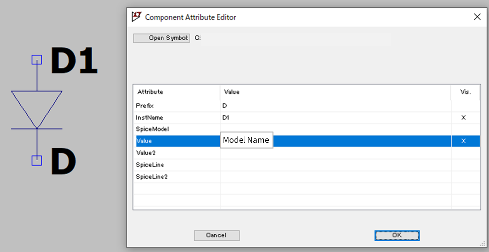 Open "SPICE Directive(.)" on the LTspice toolbar → Edit Text on the Schematic and paste the part after .Model.