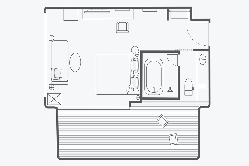 デラックスルーム レイアウト例- テラス キング