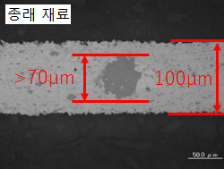 활성금속 접합재 (판형재)의 기존 재료의 단면 조직 - AgCuTi 합금
