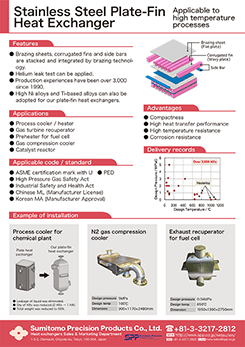 イメージ：ステンレス鋼製プレートフィン型熱交換器のPDF