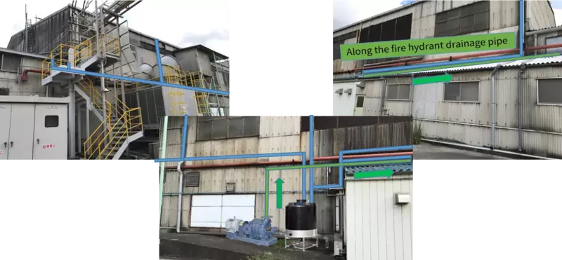 Rainwater collection pipe installation