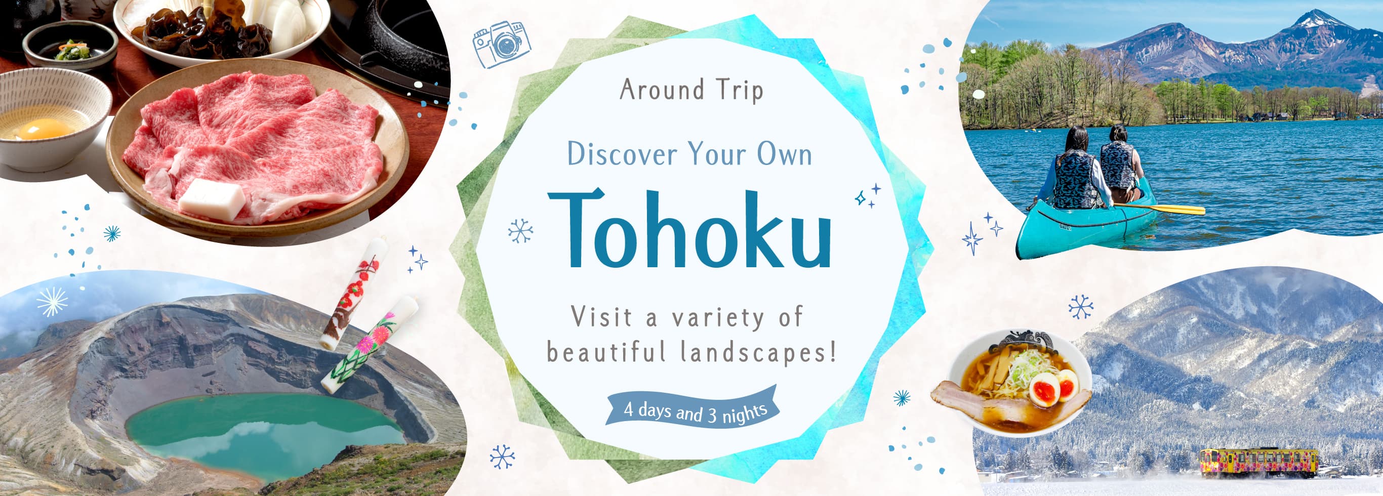 A 3-night, 4-day trip to discover unique scenery and photogenic spots in Tohoku, a trip around the country