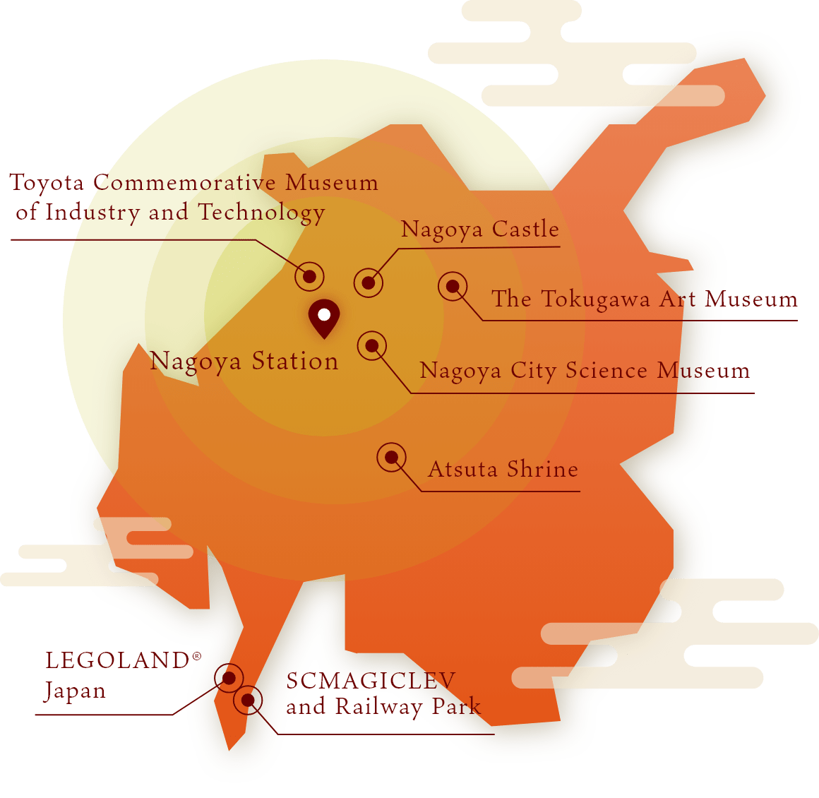 Carte de la ville de Nagoya