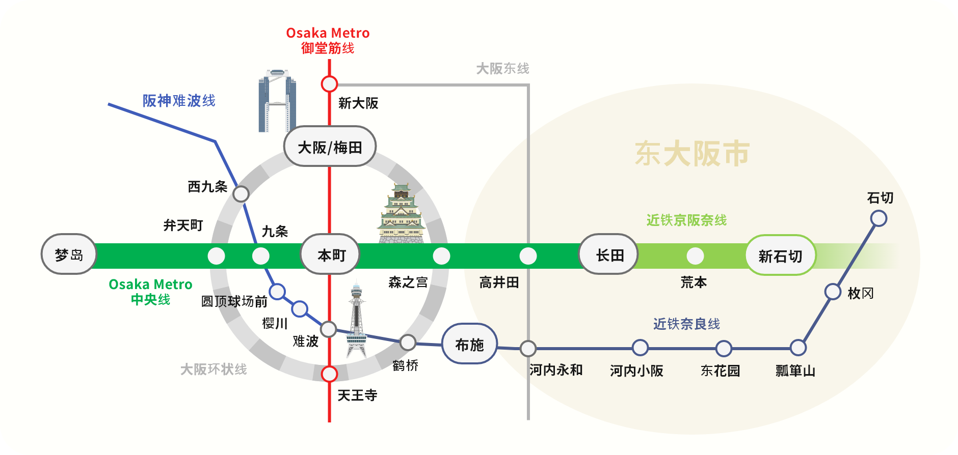 Higashiosaka City Area Map