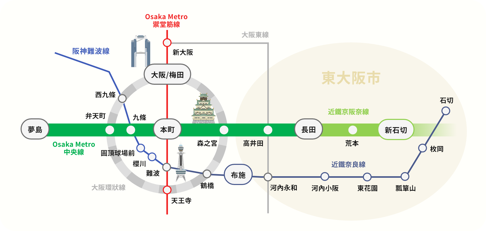 Higashiosaka City Area Map