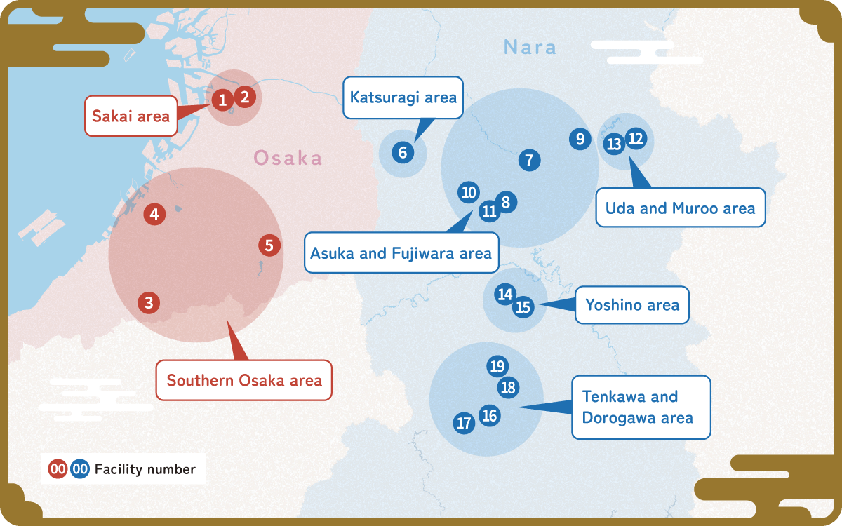 Southern Osaka and Nara Map