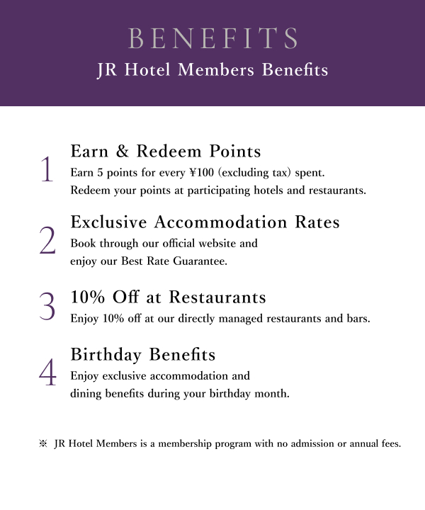 Information on JR Hotel Membership Benefits