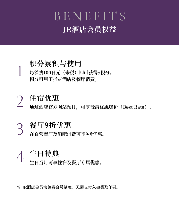 JR酒店会员权益信息