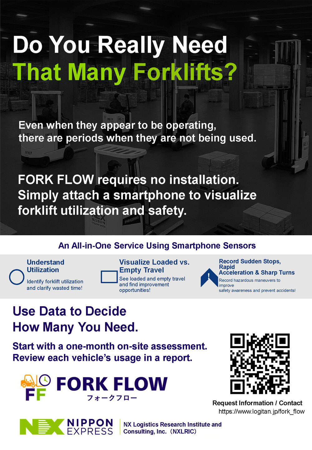 NX Logistics Research Institute and Consulting, Inc. Launches New Service "FORK FLOW" to Visualize Forklift Operating Status and Safe Driving