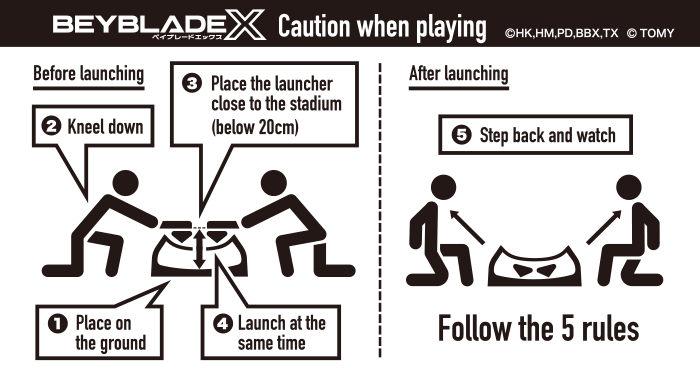 Precautions when playing with Beyblade X